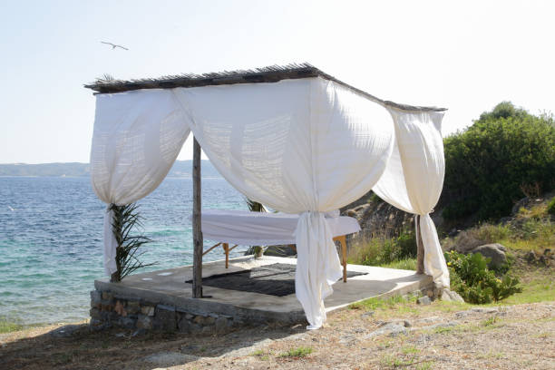 istock Massage tent on the beach 2163019517