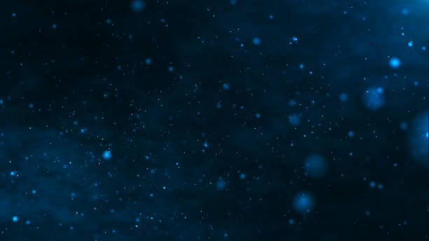 istock Shimmering, bright particles forming a line and wave flow. Smoke clouds and particle background. Particle movement on dark sky with clouds. Futuristic glitter in space on dark background. 3D rendering. 2163025003