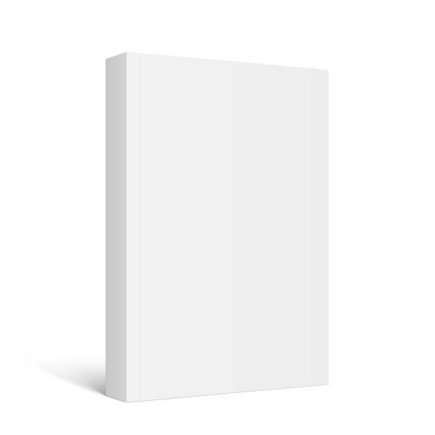 vector mockup of standing paperback book with white blank softcover isolated. - brožovaná vazba stock ilustrace