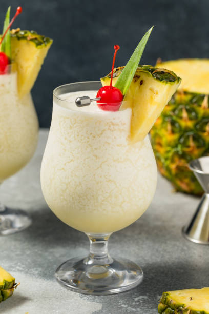 istock Refreshing Blended PIna Colada Cocktail with Rum 2163032444