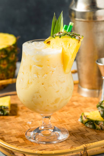istock Boozy Cold Pineapple Painkiller Cocktail 2163033111