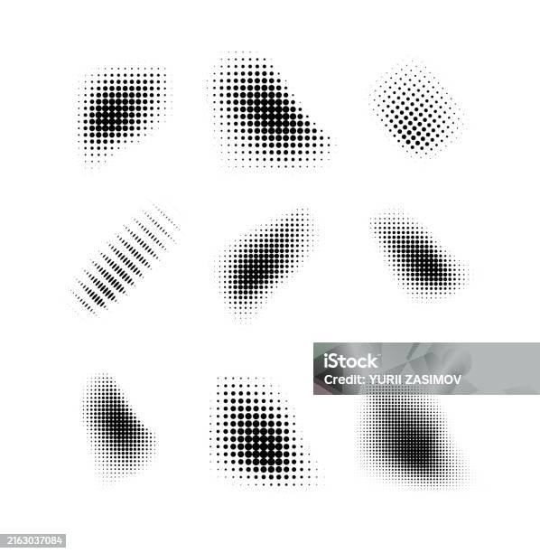 Dotted Halftone Waves Abstract Shapes Wave Effect Dotted Gradient ...