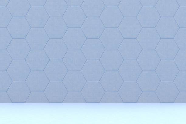 Abstract 3D realistic blue and white podium pedestal background with natural lighting scene. Minimal mockup product display presentation, Stage showcase. Platforms vector geometric design, honeycomb wall