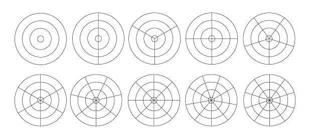 Concentric Rigns Graph Polar Grid Concentric Circles And Steps Blank Vector Polar Graph Paper ...