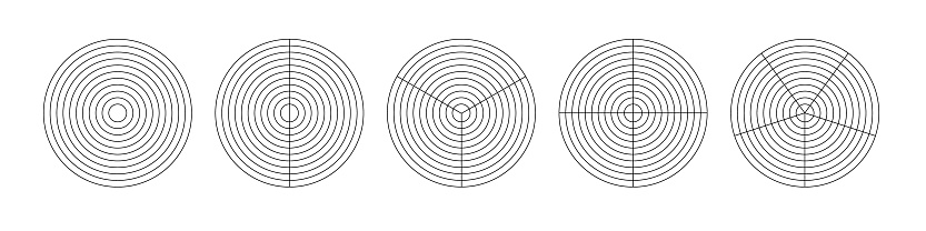 Concentric Rigns Graph Polar Grid Concentric Circles And Steps Blank Vector Polar Graph Paper ...