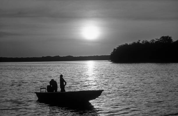 Free picture: river boat, river, fisherman, shadow, water, sunset ...