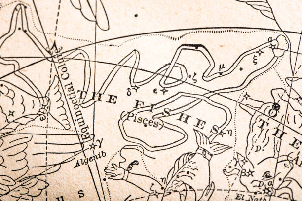 istock Antique map of constellations, zodiac signs, Pisces (1899) 2163042791