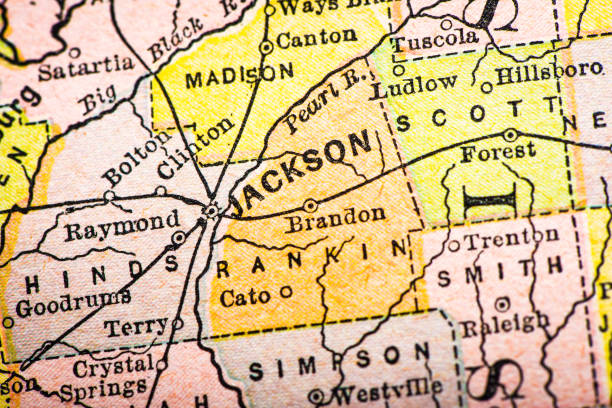 istock Antique map of Jackson, Mississippi (1899) 2163043484