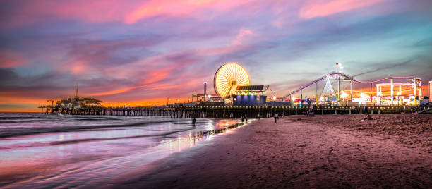 istock Santa Monica pier California sunset 2163044112
