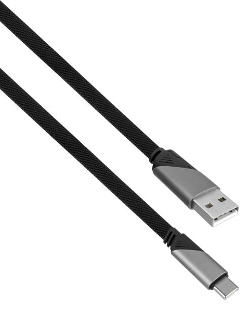 istock cable with USB and Type-C connector, insulated on white background 2163044497