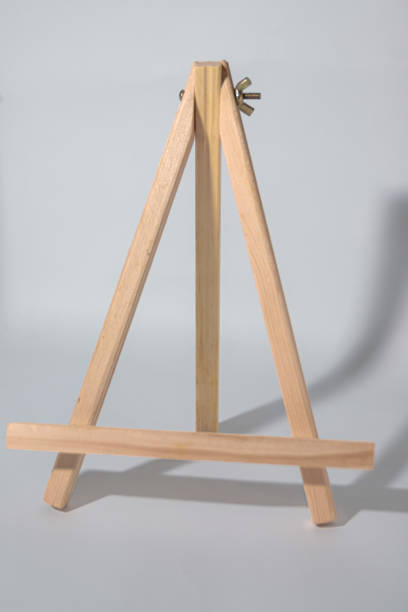 istock Wooden stand for display on white background 2163047304