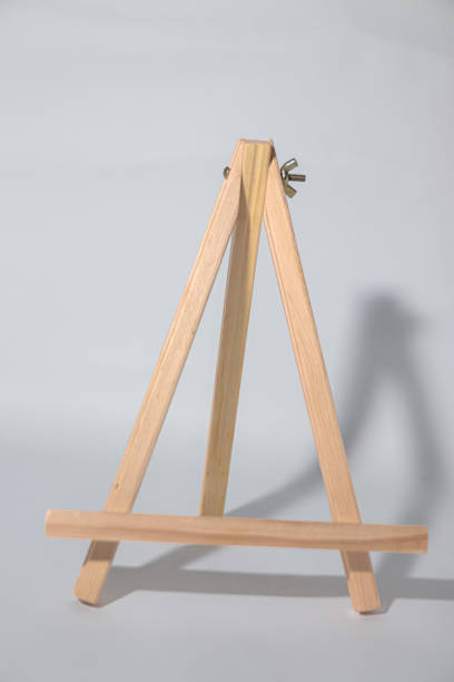 istock Wooden stand for display on white background 2163047316