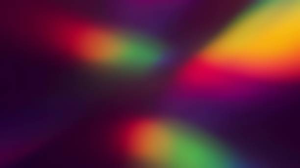 istock Neon pink purple rainbow light rays flash and glow. Abstract holographic background 2163051812