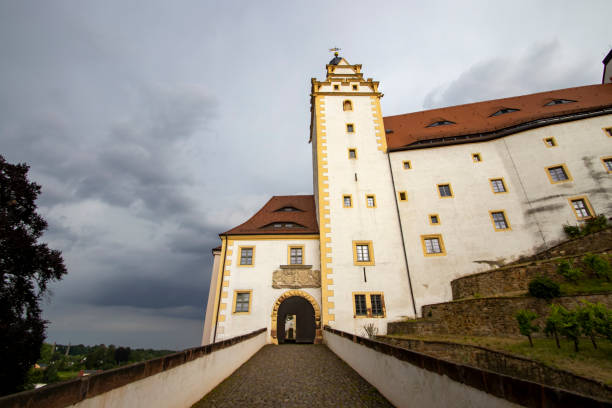 Colditz, Germany - 12th July 2024: The historic Colditz Castle overlooking the town of Colditz, Germany