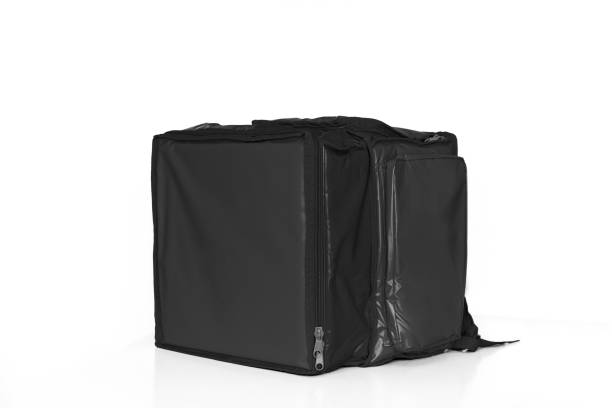 istock Black insulated delivery bag isolated on a white background 2163060970