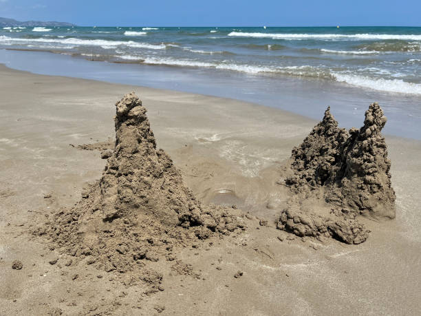 Sand mounds on the seashore