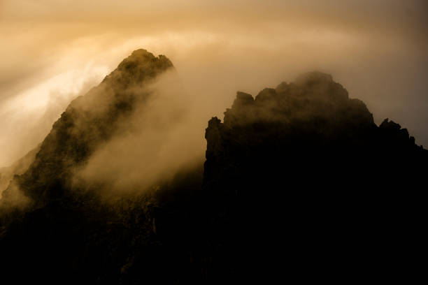 Dramatic sunrise over the Tatra Mountains. The Mount Wysoka.