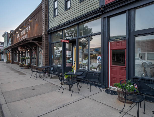 Maple Creek, Saskatchewan, Canada – July 05, 2024:  Exterior of the Daily Grind coffee shop in a historic building in the downtown