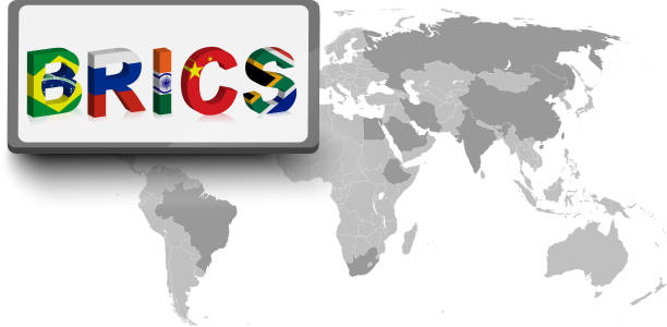 istock set of brics country under world map isolated on gray background for icon logo web. vector illustration. 2163067173