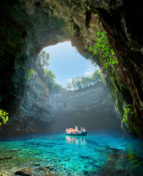 Melissani lake on Kefalonia island Melissani lake on Kefalonia island, Greece kefalonia stock pictures, royalty-free photos & images