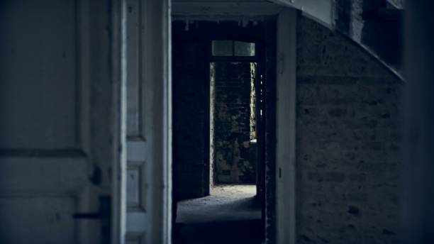 istock Old staircase in an abandoned building and corridors 2163077407