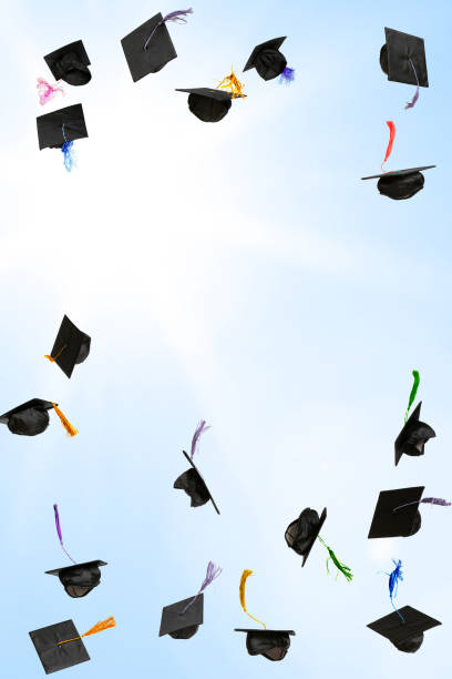 istock Mortarboards flying in the sky 2163079381