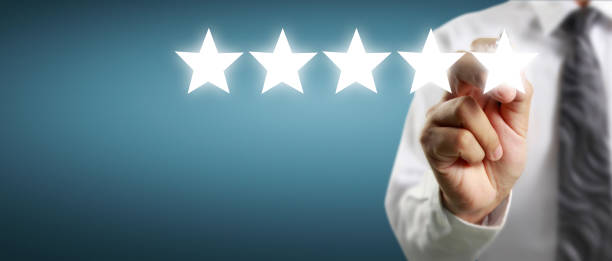 istock Rise on increasing five stars in human hand 2163082694