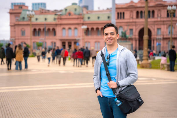 istock Man Posing in Front of Casa Rosada 2163083140