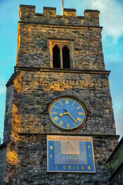 St Mary's Church, Putney Bridge, London, UK. July 20, 2024. London Summer Urban Life.St Mary's Church, Putney: located on the south side of Putney Bridge, next to an Odeon cinema on Putney High Street.