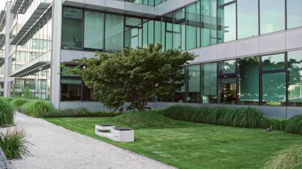 istock Modern business buildings exterior - summer time 2163098833