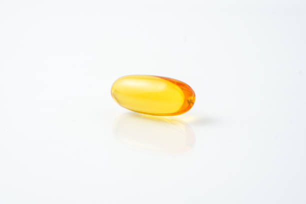 istock Softgel capsules 3D, fish oil, supplement on with background 2163100360