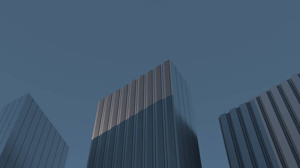 istock Architecture futuristic minimal building,dark structure at sunset. Abstract, sci-fi skyscraper. Dark skyscraper design,wallpaper.3D render 2163109235