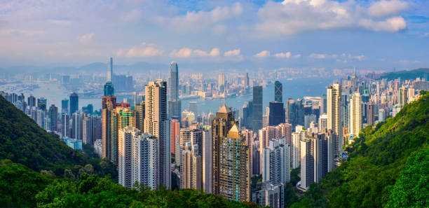 istock Hong Kong skyscrapers skyline cityscape view 2163110421