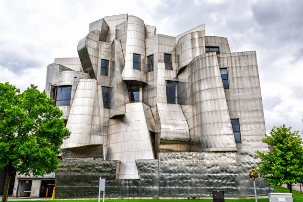 Minneapolis, Minnesota, USA - 06/22/2024: Exterior of the modern Weisman Art Museum on the campus of the University of Minnesota. Designed by internationally renowned architect Frank Gehry, was completed in 2011