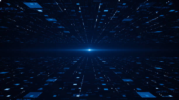 istock Technology tunnel digital business corporate abstract particles hex presentation broadcast background 2163122083
