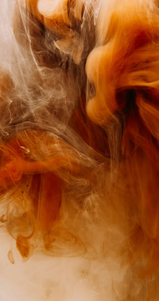 istock Glitter smog steam background mystical orange mist 2163123885