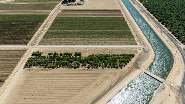 istock Aerial View Irrigation Canal 2163130859