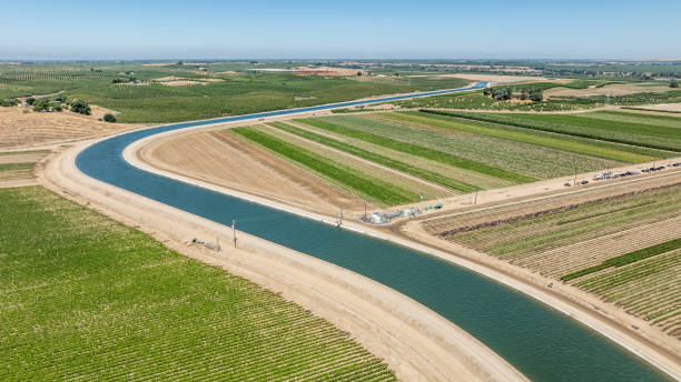 istock Aerial View Irrigation Canal 2163130861