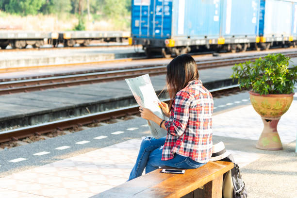 istock Female Asian Train Traveler 2163132904