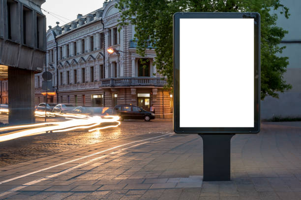 Advertising Poster Billboard Mockup With Copy Space At Night