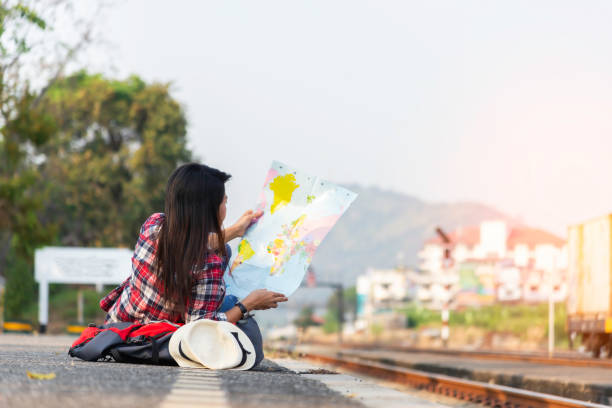 istock Female Asian Train Traveler 2163133719
