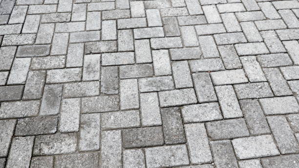istock Outdoor gray paving blocks stone texture 2163136598