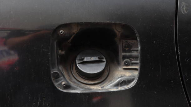 istock Missing fuel tank cover for damaged car petrol 2163139703