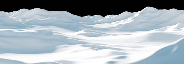 istock Snowdrift in the winter on black background with copy space snow mountain 3D render 2163140499