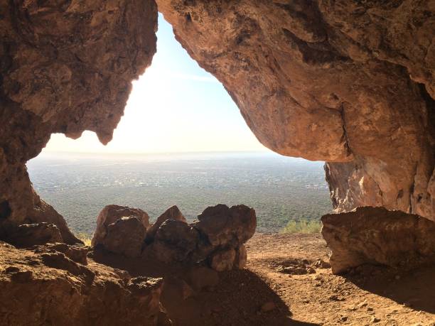 istock Looking out at the Phoenix Valley from Broadway Cave, Apache Junction, Arizona 2163141673