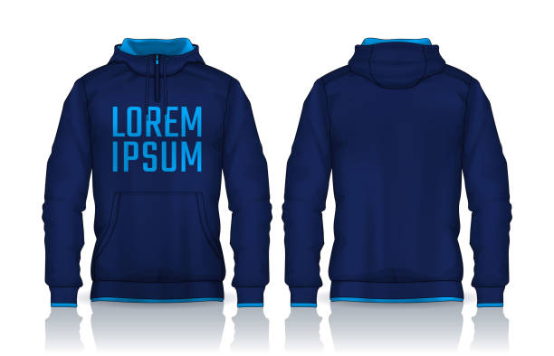 istock Hoodie shirts template.Jacket Design,Sportswear Track front and back view. 2163147760