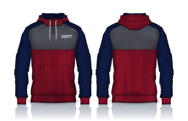 istock Hoodie shirts template.Jacket Design,Sportswear Track front and back view. 2163147769