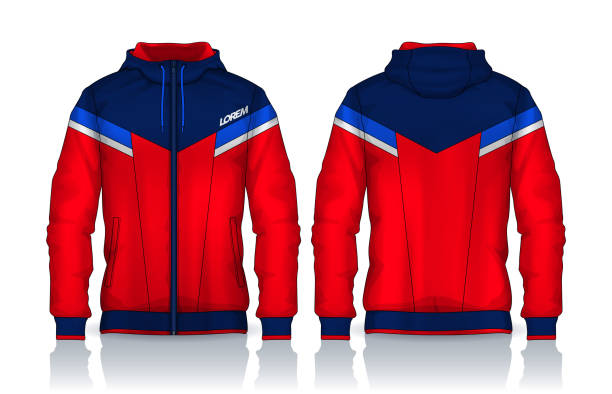 istock Hoodie shirts template.Jacket Design,Sportswear Track front and back view. 2163147802