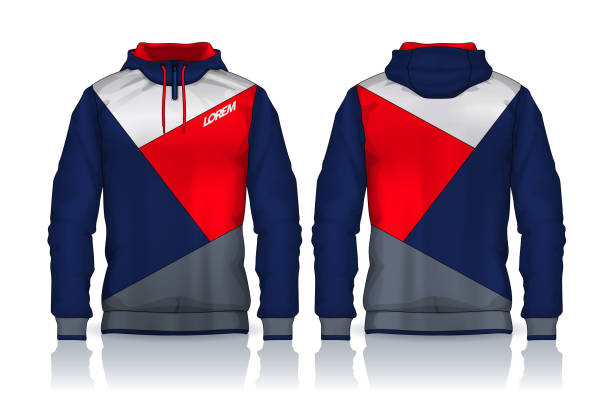 istock Hoodie shirts template.Jacket Design,Sportswear Track front and back view. 2163147813
