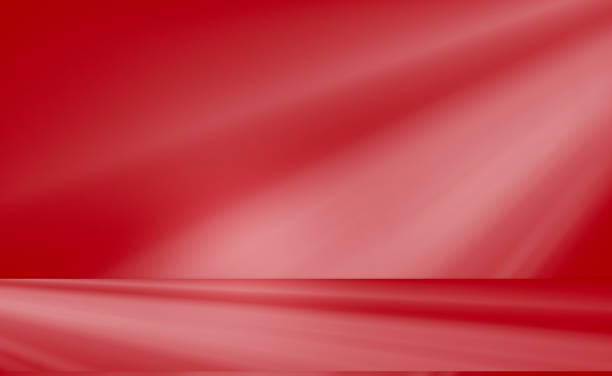 istock Studio style background wall decoration presentation uses white and red tones. with shadows cast from a nearby window, concept creating a decorative 2163148503